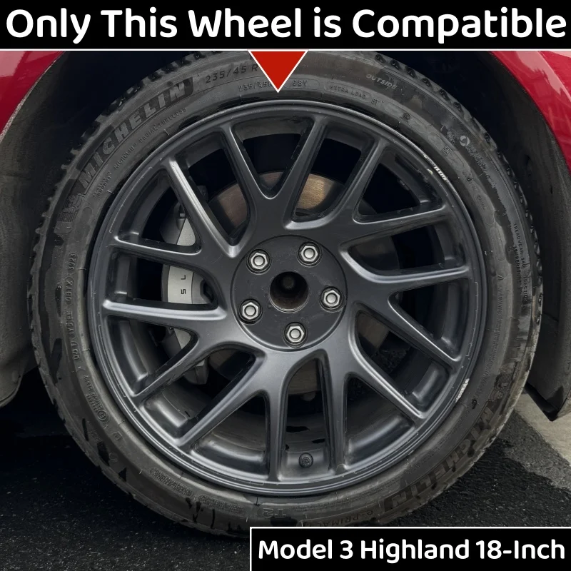 4PCS 18 Inch  Hub Caps For Tesla Model 3 Highland Version 2024 Performance Replacement Wheel HubCap Full Rim Cover Accessories