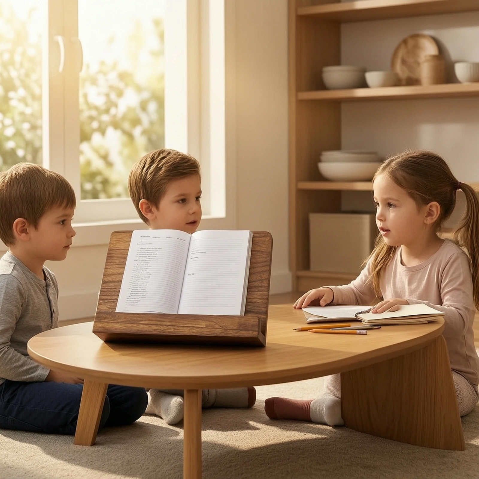 Wooden Book Stand Handshands-Free Desktop Book Stand Desk Easel Stable Holder Long-Lasting for Readers, Tabletop