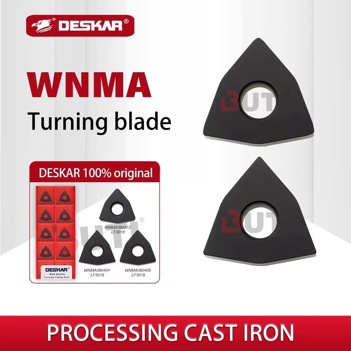 

DESKAR 100%Original WNMA080404 WNMA080408 WNMA080412 LF3018 CNC Lathe Peach Shaped Outer Circle Turning Blade Tool For Cast Iron