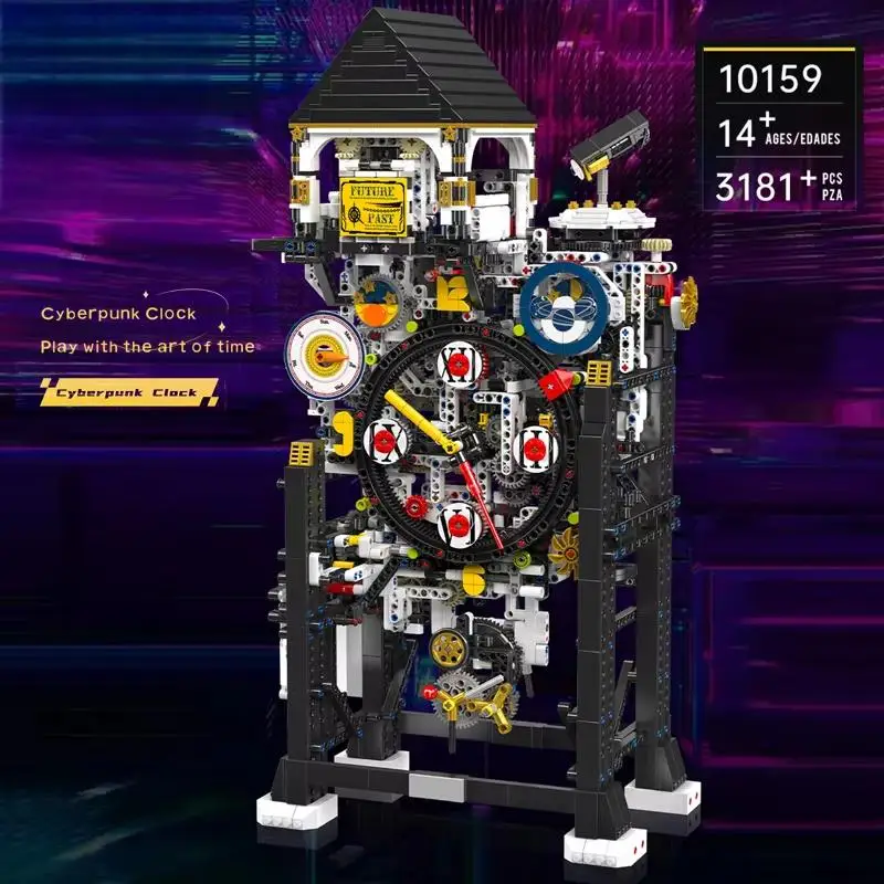 3181PCS Building Blocks Toys Technical Toys The Motorized Cyberpunk Clock Creative Brick Set Assembly Kids Christmas DIY Gifts