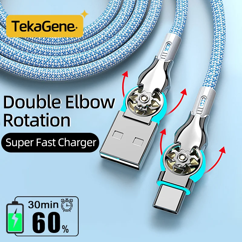 20w USB a bis Typ C Doppel bogen Grad Drehung Schnell ladekabel Datenkabel Gaming-Kabel für iPhone 15 Pro Max Samsung