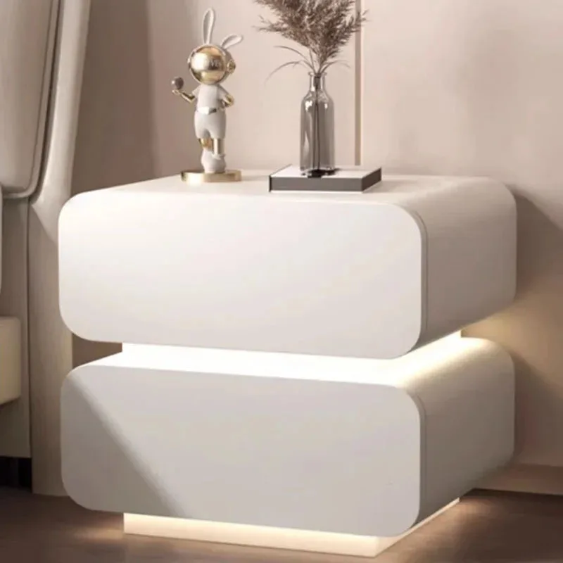 Modern Minimalist Smart Nightstands for Home Bedside Tables Creative with Smart Sensor Light Bedroom Furniture Bedside Cabinet