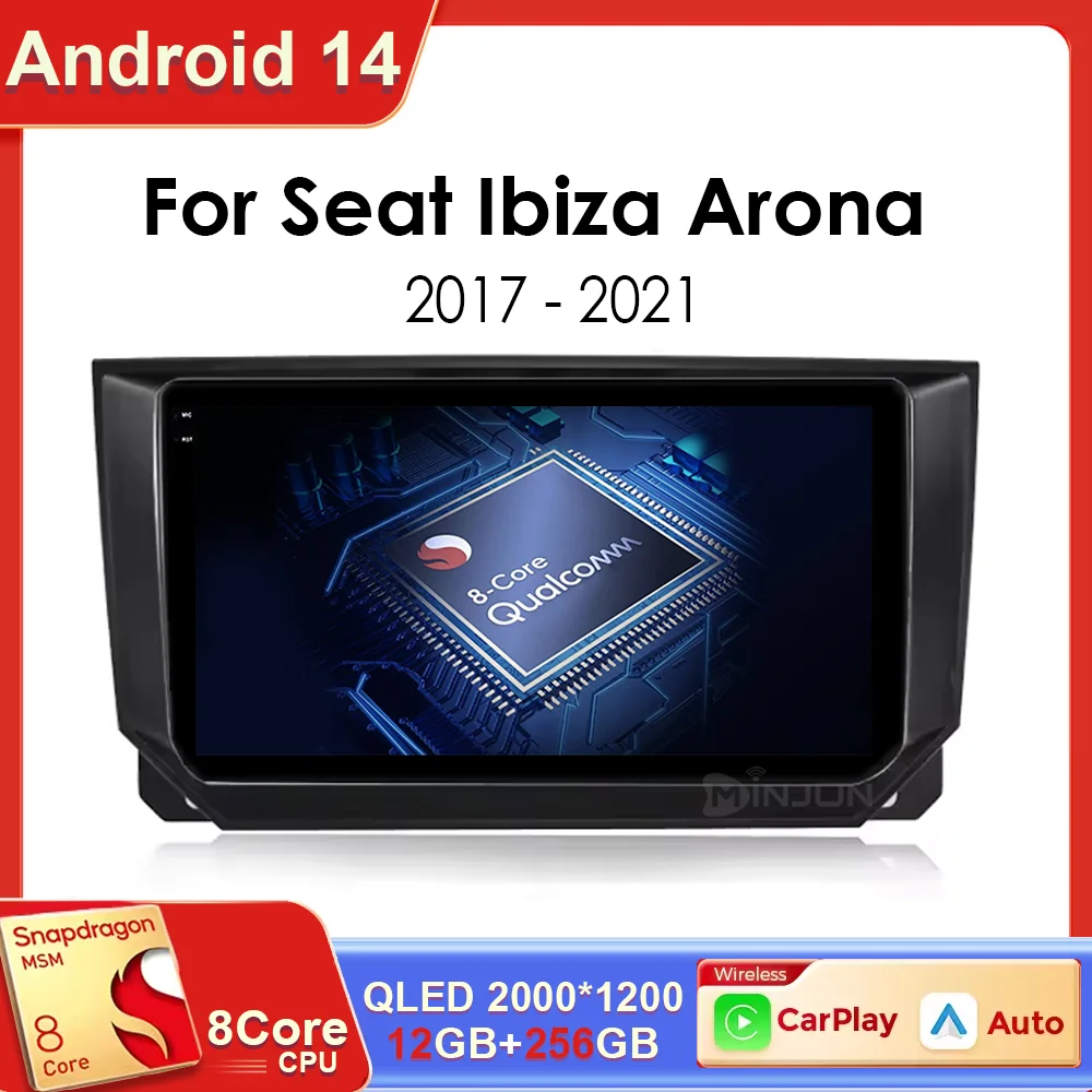 

Android 14 Auto Car Radio for Seat Ibiza 2017 2018 2019 2020 Qualcomm Car Multimedia Video Player Navigation GPS 4G Carplay