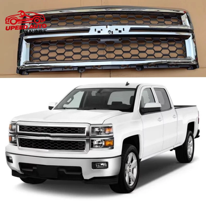 Suitable for Front Car Gril Mesh radiator grille Assembly Chevrolet Silverado 1500 14-15 Auto Accessories body kit