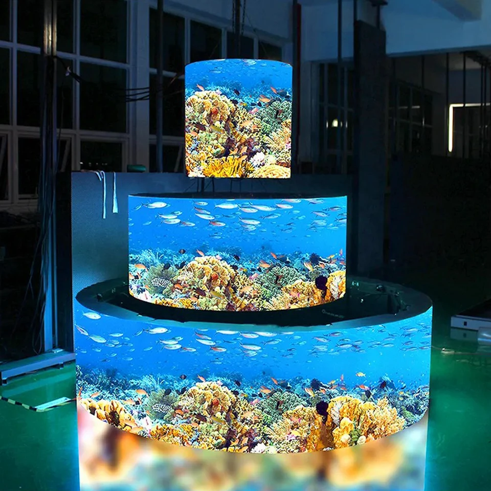 

Большой гибкий мягкий панельный LED-экран с круговым цилиндрическим дисплеем на 360 градусов