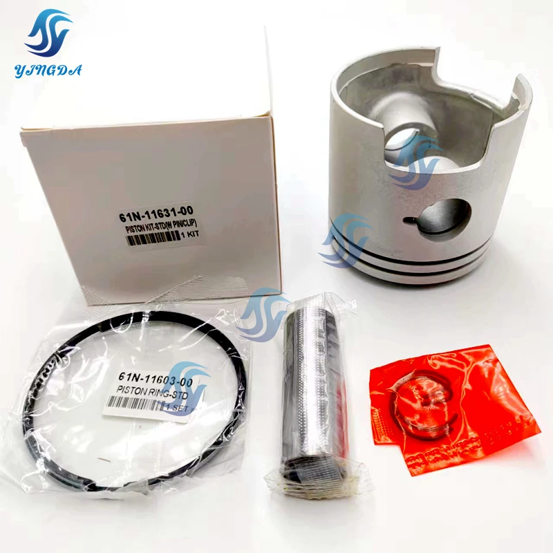 61N-11631 Piston and Piston Ring Set (Std) For Yamaha 2 Stroke Outboard Motor 25HP 30HP 61N-11631-00 689-11631-60