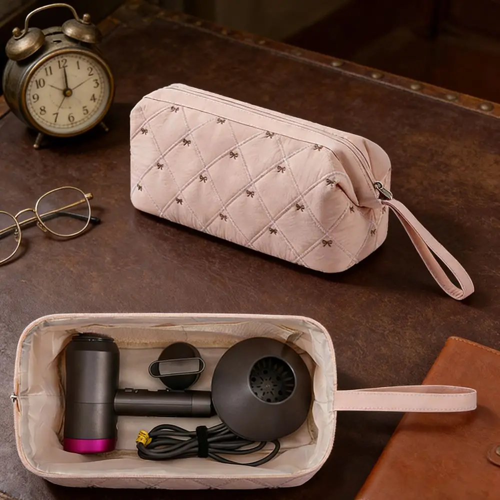 

Сумка-органайзер для фена с бантом, большая вместимость, пылезащитная, дорожная, прочная, для хранения и организации вещей