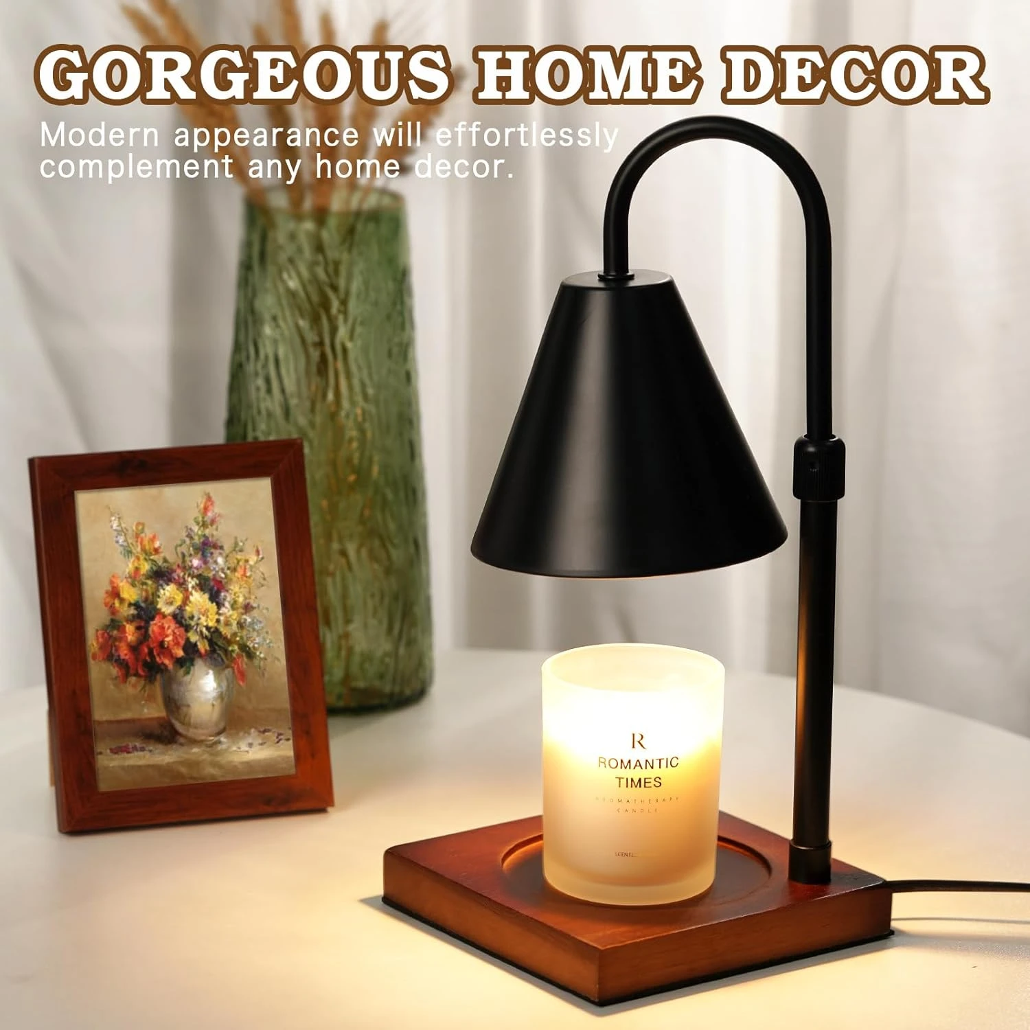 Enhance Your Home Ambiance with Stylish, Modern Metal Candle Warmer Lamp - Perfect for Bedroom Decor and House Warming Gifts for