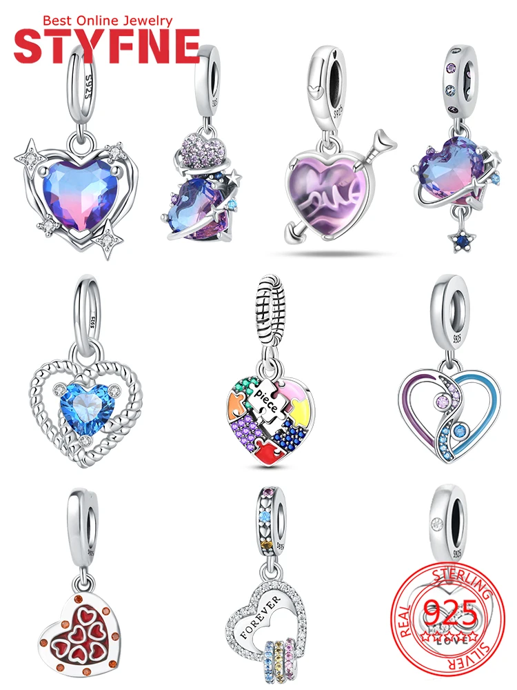 

Charms Silver 925 Hearts Love Beads Fit Original Bracelets Beads Charms Jewelry Making Fine Jewelry Gift