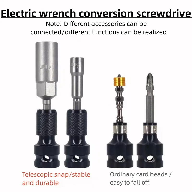 Universele Adaptieve Wrench Adapter Socket Ratel Momentsleutel Adapter 1/2 Inch Vierkante Tot 1/4 Inch Hex Ratel Socket Converter
