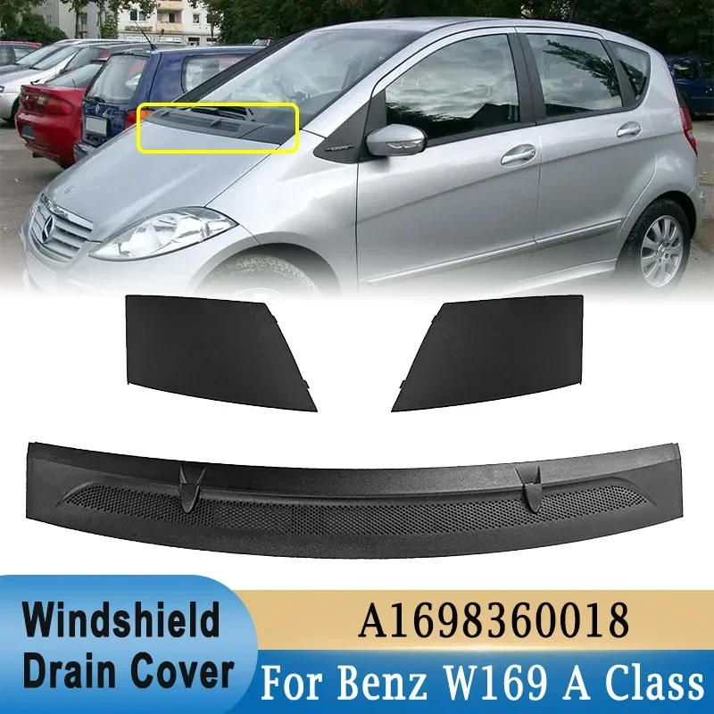 3Pcs/set Car Front Water Drain Cover Front Windshield Engine Drain Cover for Mercedes Benz A Class W169/B Class W245 A1698360018