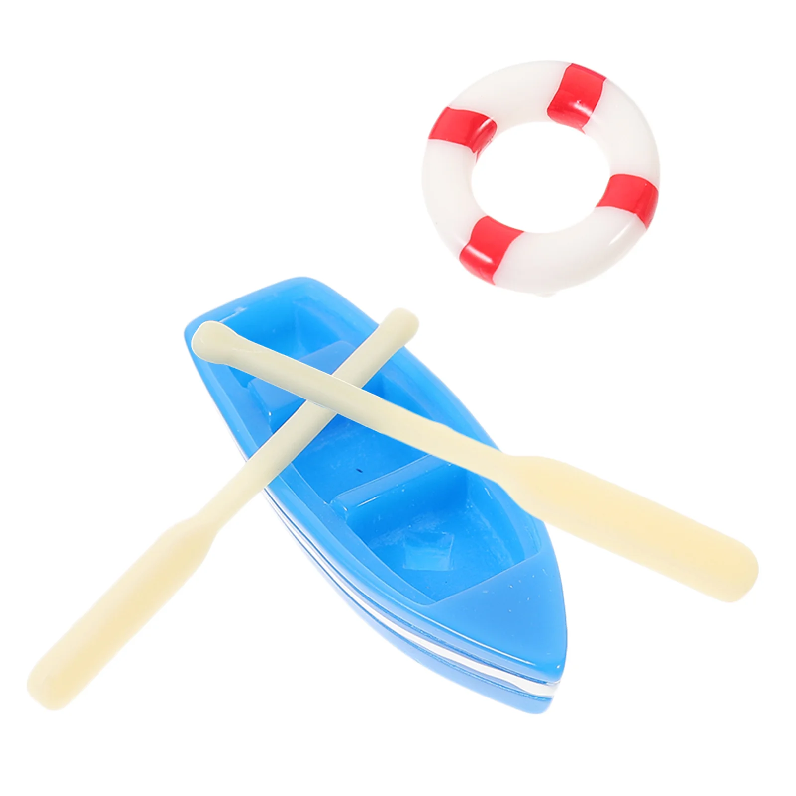 1Set Mini Beach Boat Ornament Resin Ring Micro Landscape Garden Home Office DIY Decoration Supplies