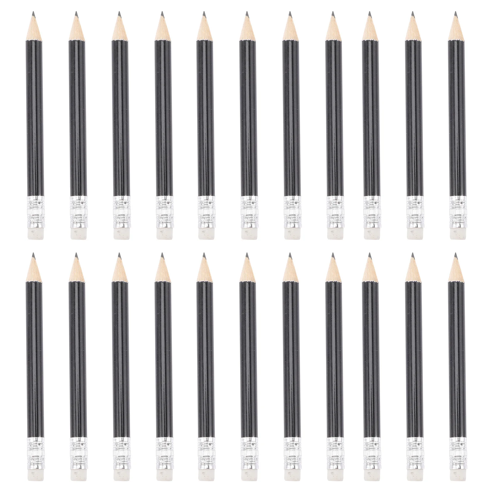 24Pcs Half Pencils with Eraser Small Short Pencils for Students Writing Drawing Diary Scrapbooking School Office