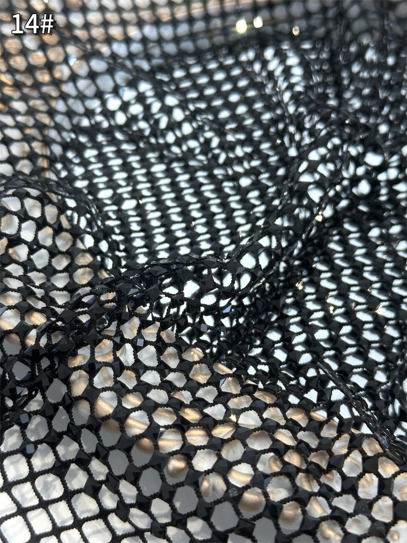 Shiny Diamond Stretch Fishing Net Fabric for Dress Skirt Costume Diy Sewing