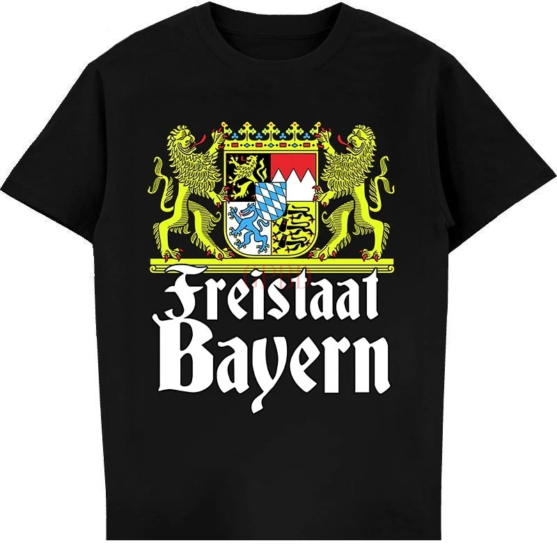 Top Mode 3D Briefe Drucken Männer Männer Mode Baumwolle Bavaria T-Shirt - Freistaat Bayern MenS Tees Tops