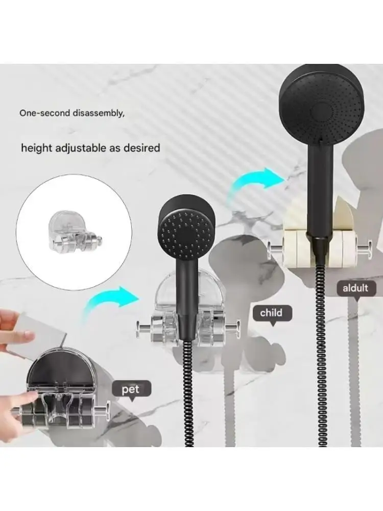 

Y1UD ABS Shower Head Mount Adjustable Rotation Suction Cup Design for Bathroom