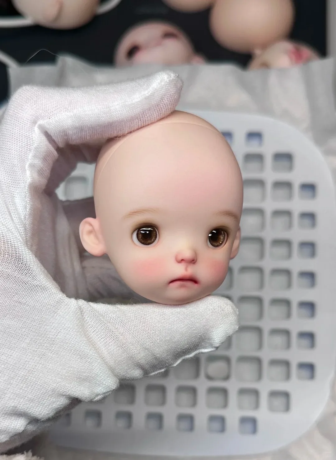 Amber 1/6 SD BJD Doll nana doudou xiaop  Head Cute Beautiful Girl Resin Toy Gift Just the Head High  Just head makeup view 4