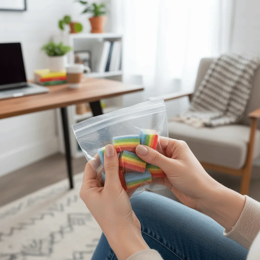 Hand Relax Rainbow Candy Squeeze Slow Rebound Food Shape Rainbow Strip Fidget TPR Material Kneading Sensory Fidget
