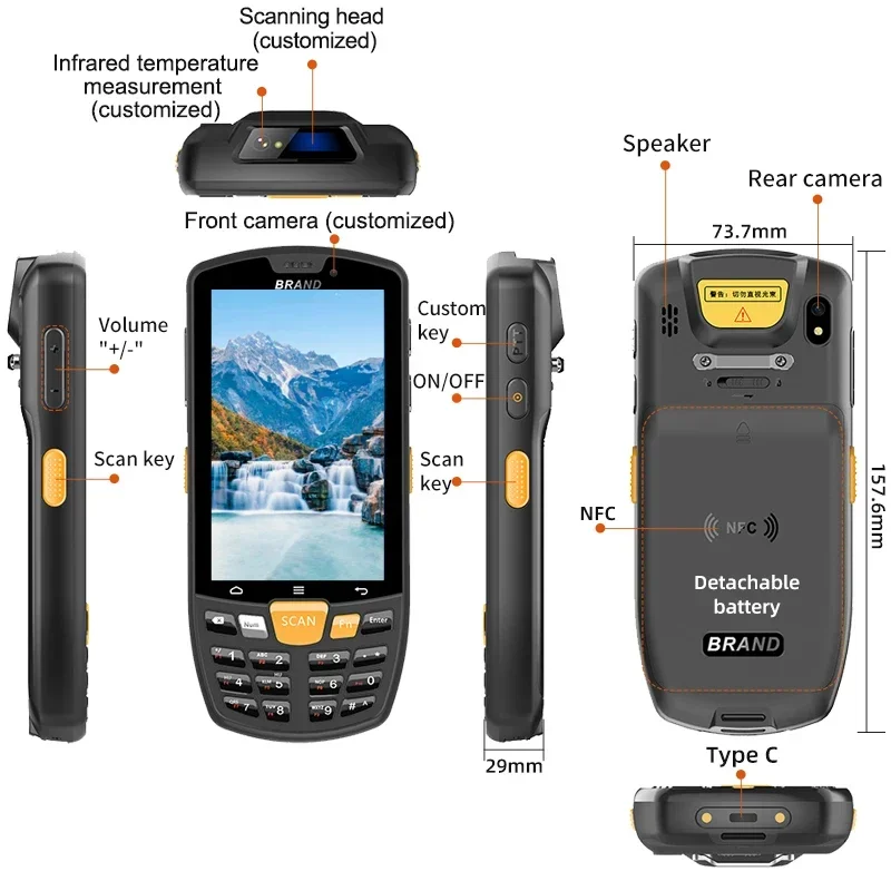 IN STOCK Android 11 Barcode Scanner Handheld Mobile Computer for Warehouse Delivery Retail Inventory Management System, IP65 Rug