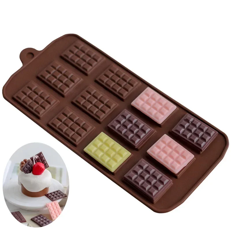 12 Gird Chocolate Silicone Molds Fondant Waffles Baking Mould Candy Cake Biscuit Making Tools Kitchen Baking Accessories