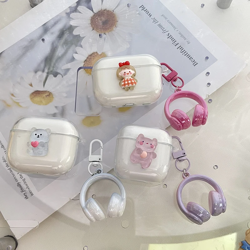 حافظة لهاتف Realme Buds Air6 Pro/air 6 /air6Pro غطاء سماعة أذن شفاف من السيليكون الكرتوني لهاتف Realme Buds Air6