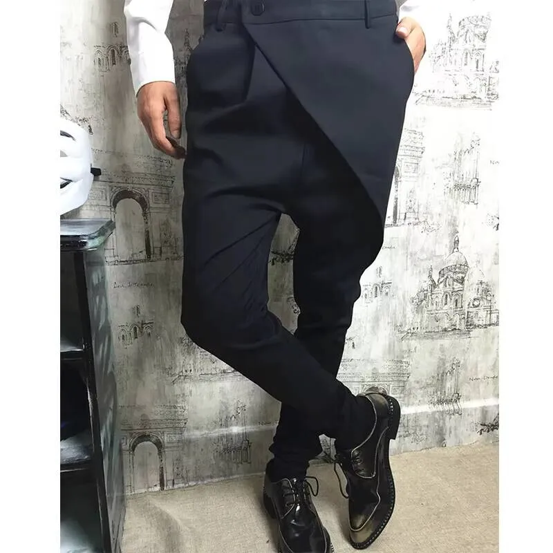 

Autumn Cross Trousers Fashion Men's Winter Slim Pants Legs Pants Men Black Youth Casual Pants British Style