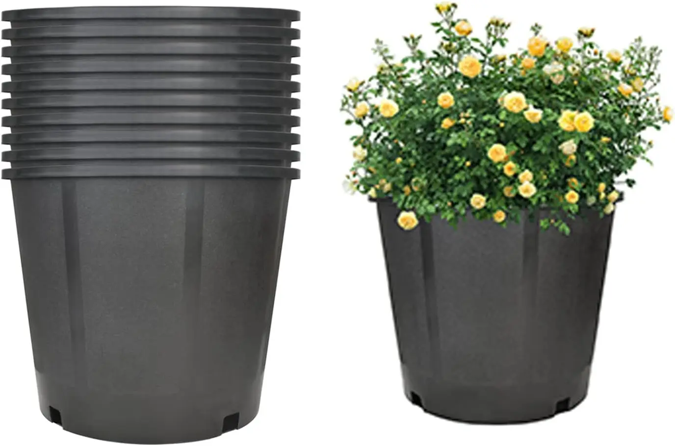 

10-Pack 3 Gallon Premium Black Nursery Pot Plant Container Garden Planter Pots (3 Gallon)