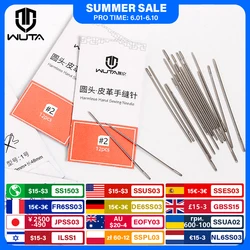 WUTA 24 Pcs Large Eye Blunt Stitching Needle Harness Round-pointed Needle Leather Hand Sewing Blunt Leathercraft Sewing Needle