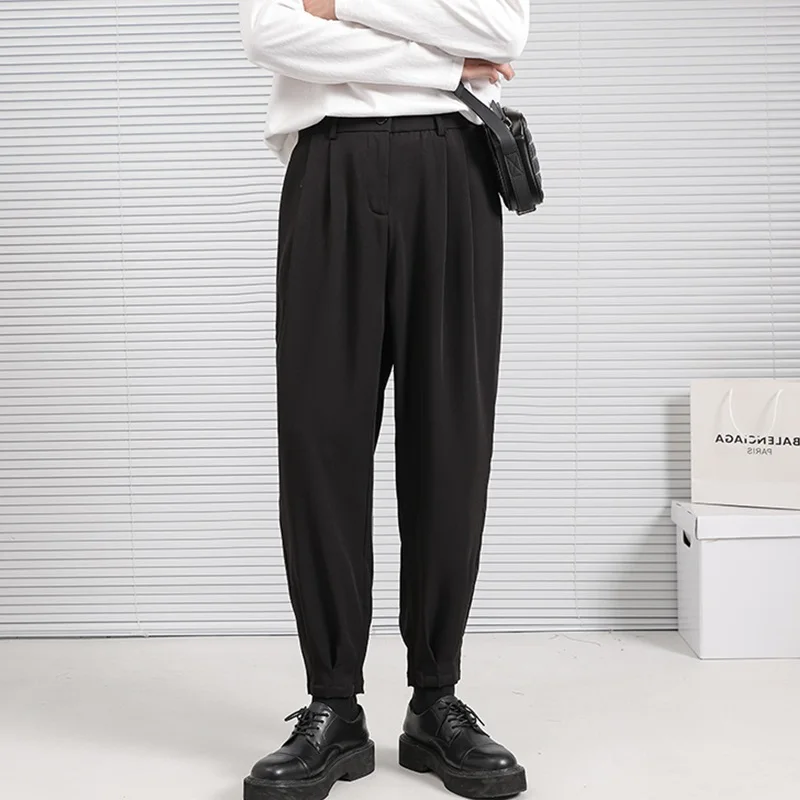 

Модные мужские свободные брюки прямого кроя, осенние, стильные, повседневные, молодежные, однотонные, не требующие глажки.