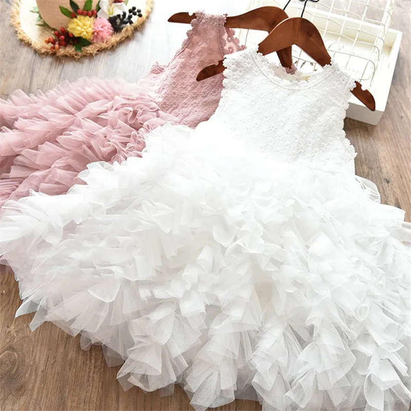 

Cute Baby Girls Dress 2022 Summer Children Fluffy Cake Smash Ball Gown Princess Party Clothing Kids Dresses for Girls Clothes