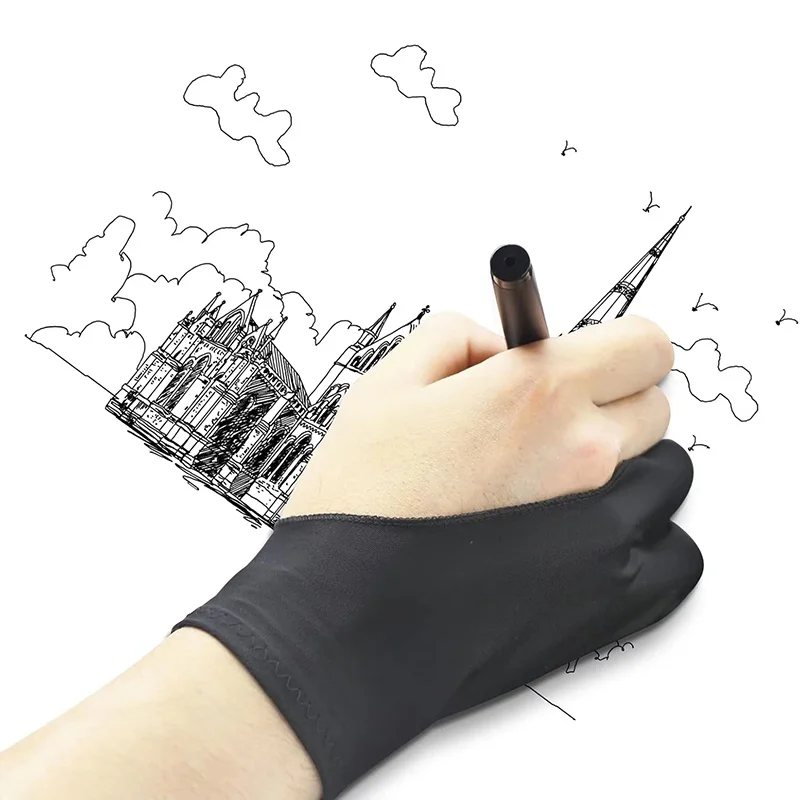 Two-Finger Hand Painting Gloves Anti-touch Tablet Digital Board Screen Gloves Anti-fouling Drawing For Oil Painting Art Supplies