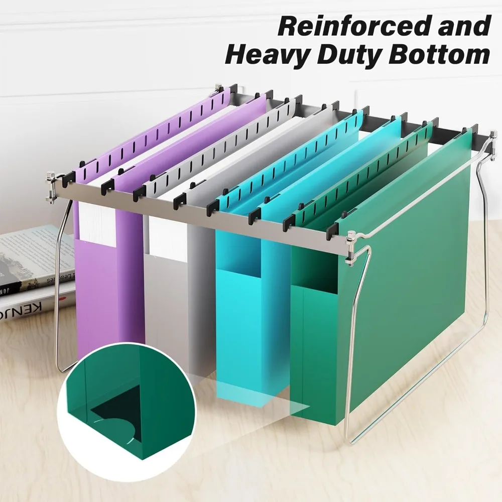 مجلدات ملفات معلقة بلاستيكية شديدة التحمل، توسيع 2 بوصة، 12 عبوة مع علامات تبويب لملفات المكتب #5