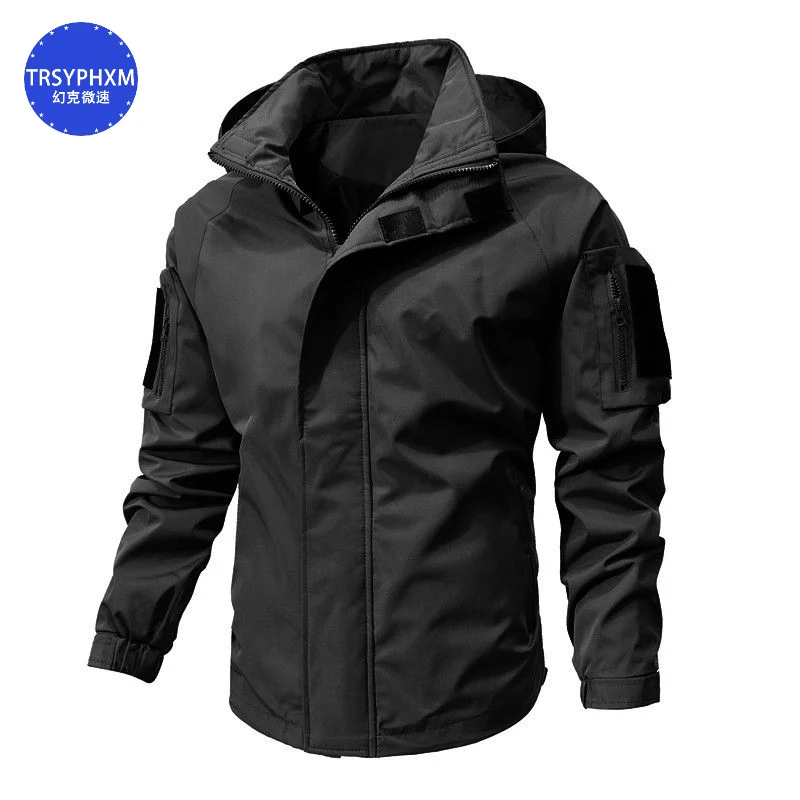 

TRSYPHXM 2024 new Men's Autumn Hooded Jacket Long Sleeved Pullover Hoodie Zip Up Cardigan Hooded Sweatshirt Coat