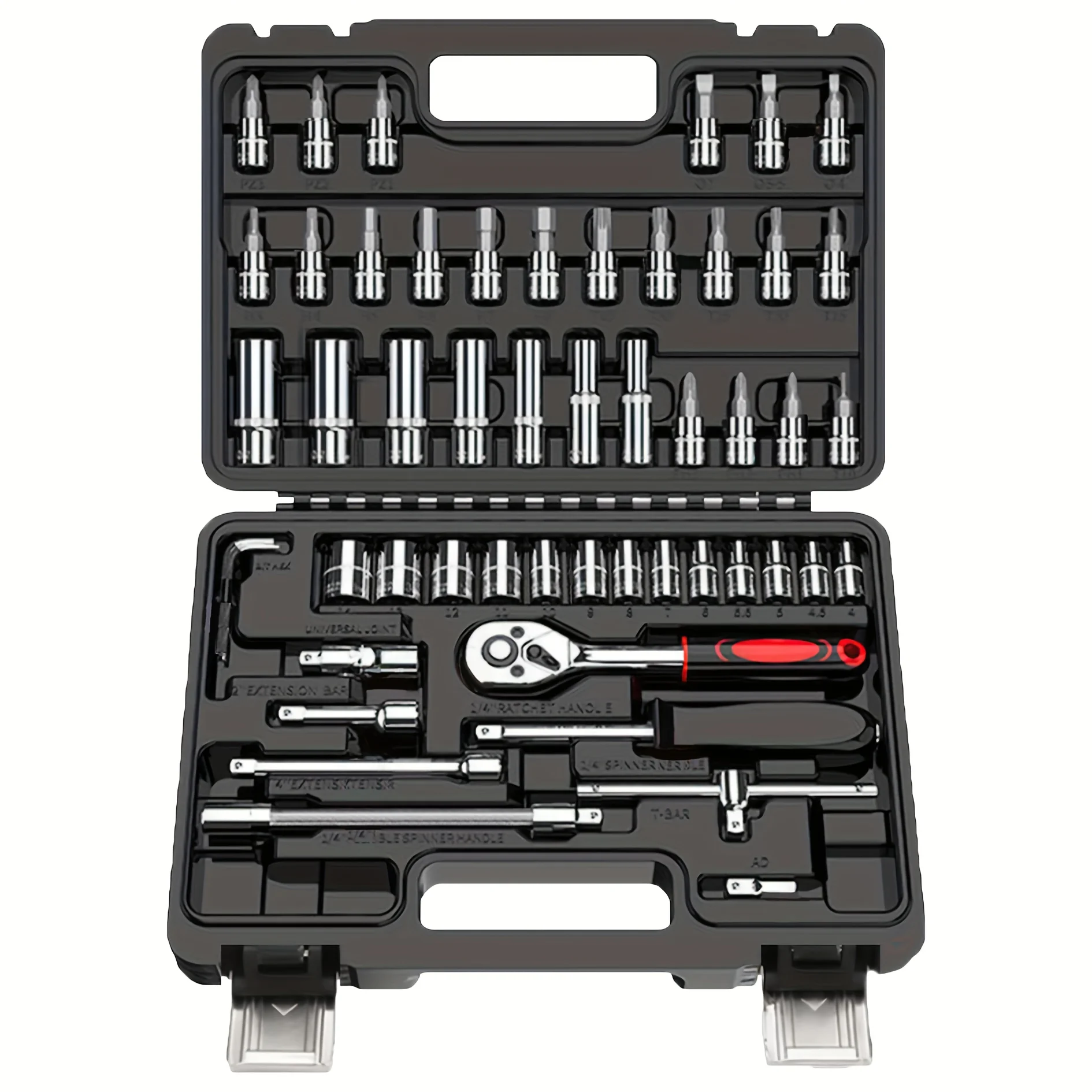 

53-Piece Professional Repair Tool Box: Portable Ratchet Wrench Set - For Car, Motorcycle Repair, Home Industrial Repair