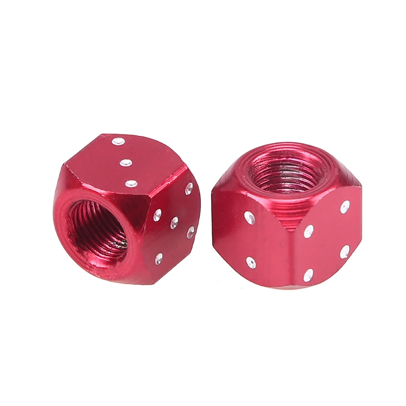 4Pcs Aluminum Car Wheel Stem Tyre Air Valve Dustproof Cap Dice Tire Tyre Valve Caps Bike Auto Truck Tire Valve Dust Cap