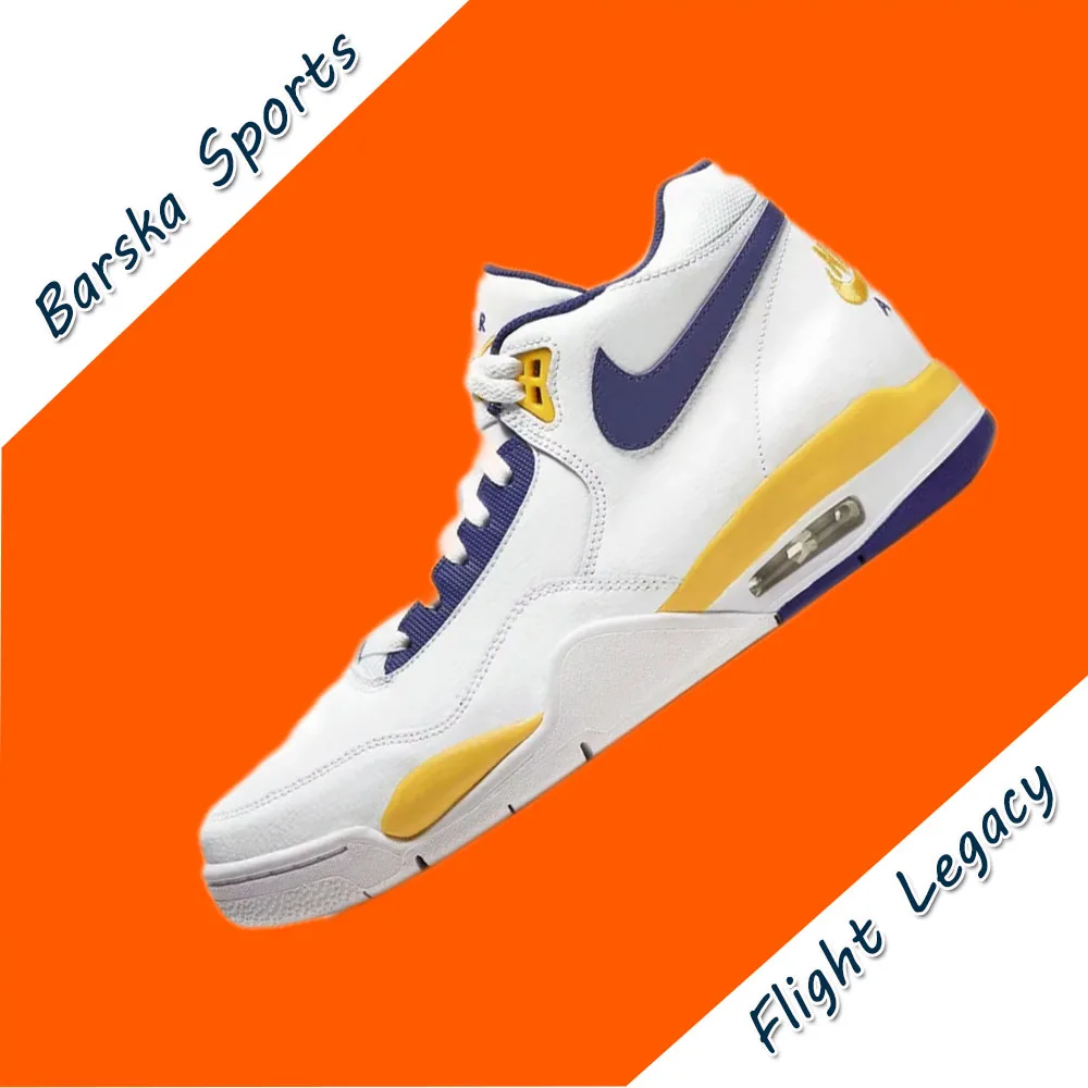 NIKE Original Flight Legacy Scarpe da basket retrò mid-top da uomo comode e versatili blu e gialle