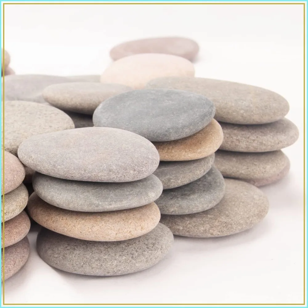 

97-102 PCS Painting Rocks, 2.26"-3.49" River Rocks, Flat Stones for DIY Crafts, 18.2 lbs