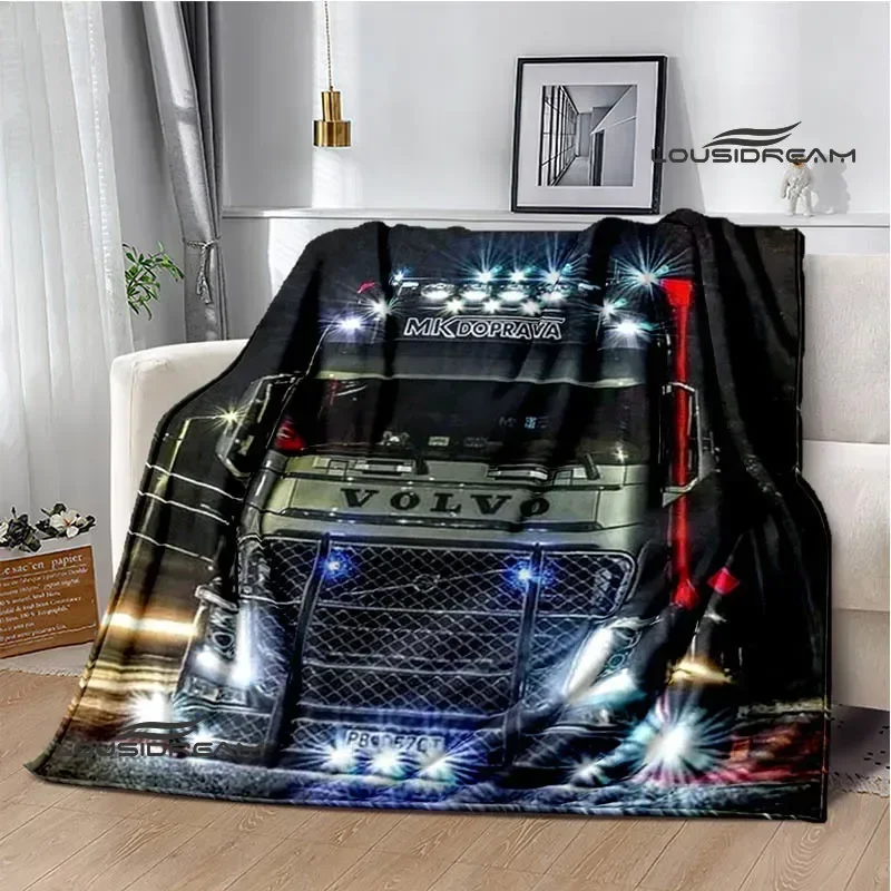 3D V-volvo-truck logo retro blankets picnic blanket Warm Flannel blankets Soft and comfortable blanket bed linings Birthday Gift