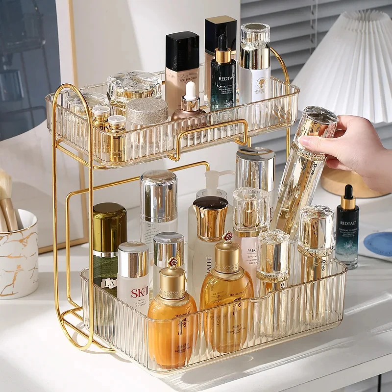 NEW Acrylic Cosmetics Storage Rack Lipstick Perfume Box Makeup Room Bathroom Desktop Organizer,Thickened High-quality