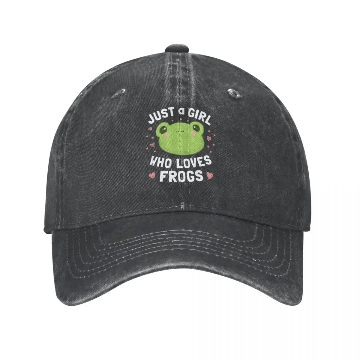 

Just A Girl Who Loves Frogs Kawaii Anime Cottagecore Aesthetic Frog-Chubby Happy Froggy Stuff-Frogge Fan Teen Cap Cowboy Hat