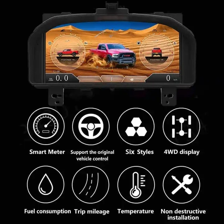 13.1インチ 車載デジタルメータークラスター Ram 1500 2500 3500 2008-2012用 インストルメントLCDパネル ダッシュボード スピードメーターディスプレイ