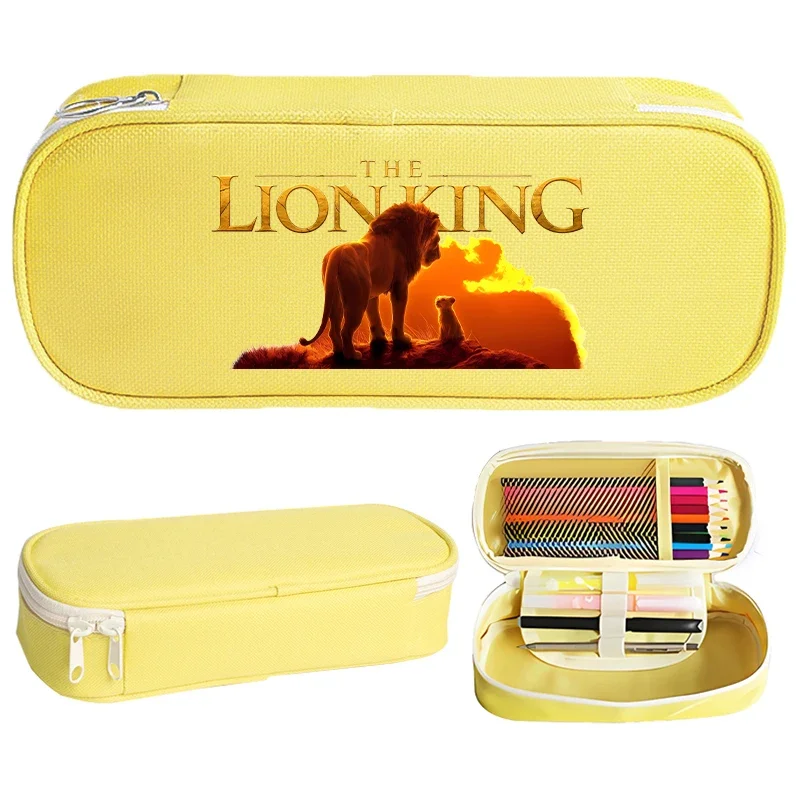 Mufasa Lion King Student Pencil Case Movie Cartoon Printed Pencil Bag Kids Go School Stationery Portable Storage Cute Anime Gift