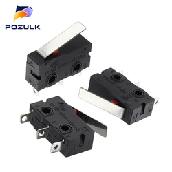 5PCS Limited Switch 3 Pin NO NC 5A 250VAC Micro Switch KW12 KW11-Z-2 Straight Lever Handle Length 16mm