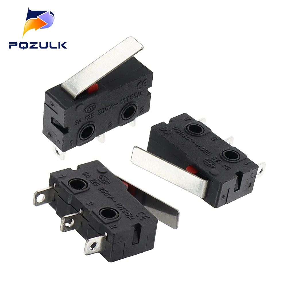 5 sztuk ograniczony przełącznik 3 Pin NO NC 5A 250VAC mikroprzełącznik KW12 KW11-Z-2 prosta dźwignia długość uchwytu 16mm