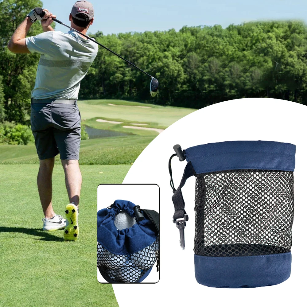 

Golf Ball Storage Bag with Hanging Buckle Large Capacity Golf Ball Carrying Case Portable Golf Accessory Organizer Pouch
