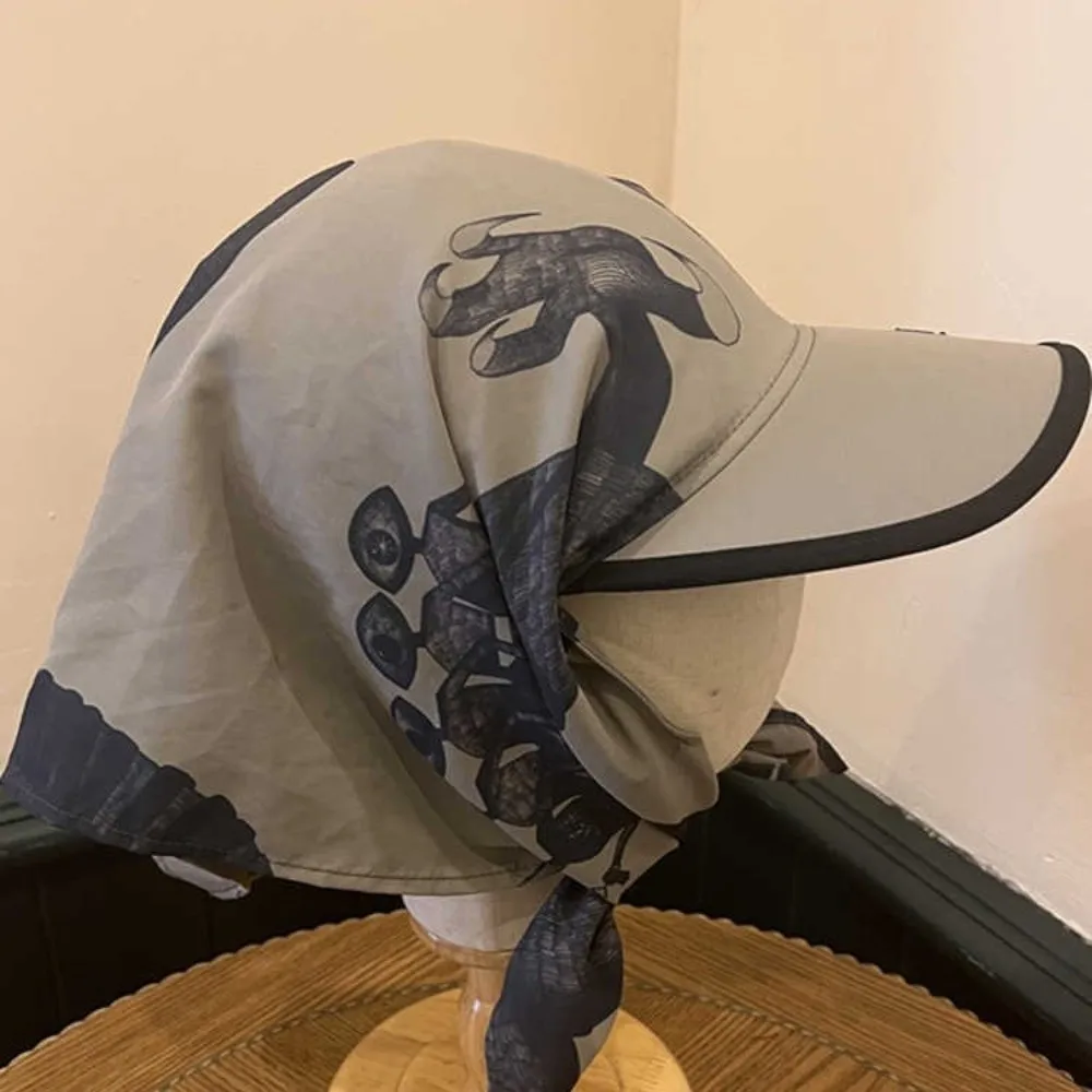 Sunscreen Dragon Claw Baseball Cap Vintage Hair Band Strappy Bandana Hat Bow Fashion Satin Headscarf Hat Girl view 4