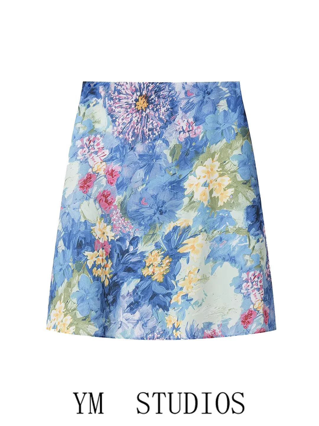 Artistic Style High Waist A-Line Floral Print  Skirt Women's Beautiful Base Layer Skirt Bodycon Skirt Polyester Fiber