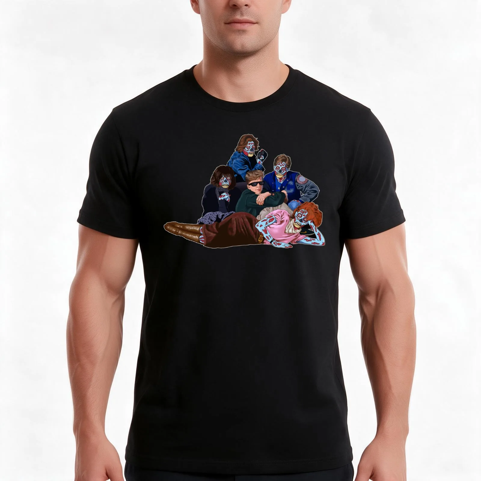 They Live in the Breakfast Club T-Shirt, Summer Casual Cotton Tee, Oversized Streetwear Tops, Vintage Graphic Print, 100% Cotton