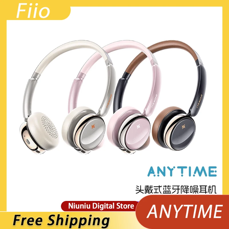 

FiiO Anytime Head Mounted Bluetooth Earphones Head Mounted Bluetooth Earphones 40mm Moving Coil Retro Design HiFi Sound Effects