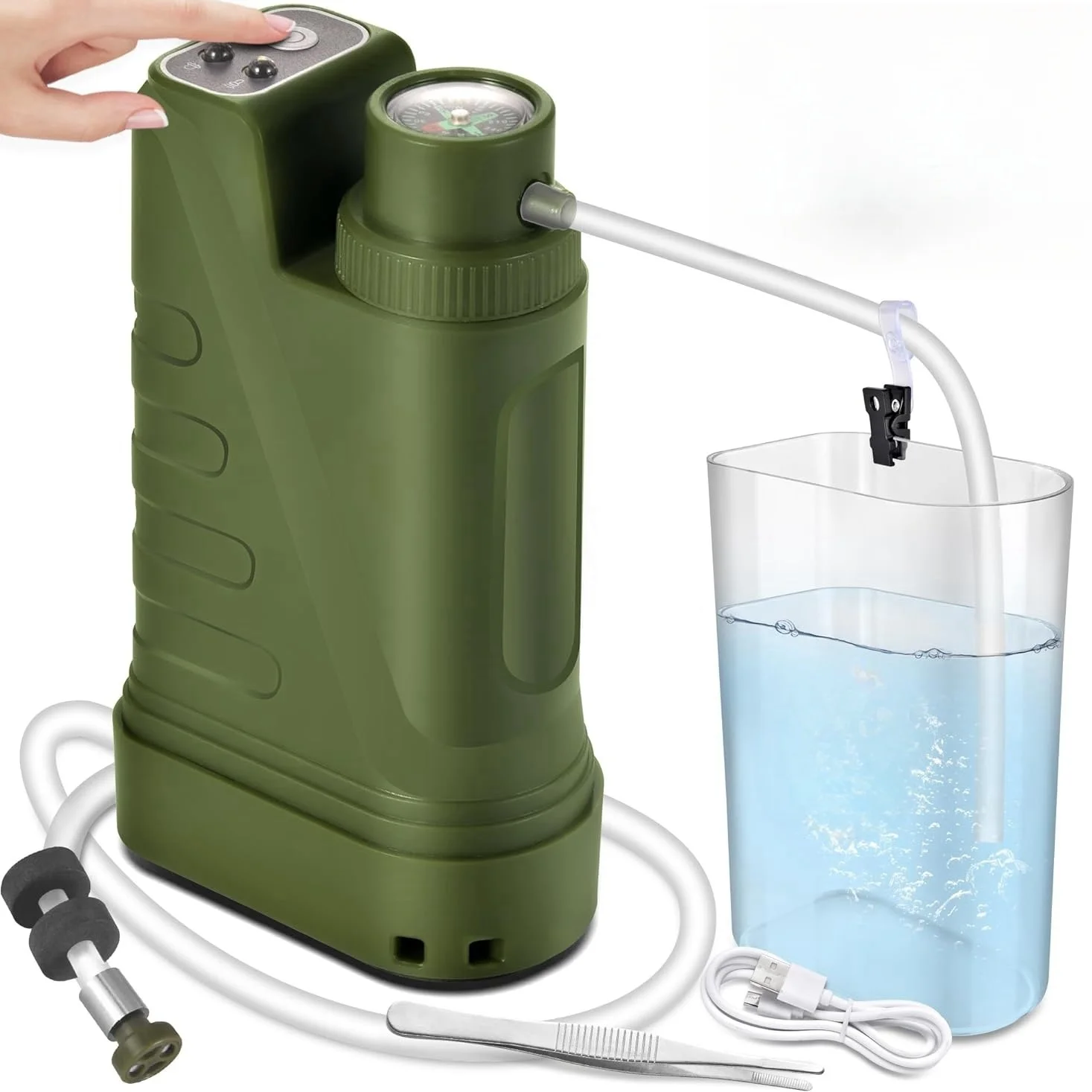 

Portable 4-Layer Filtration Water Filter Outdoor Survival Better Tasting Reusable Water Purification System Travel Camping